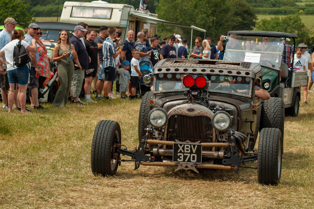 Old car on grass